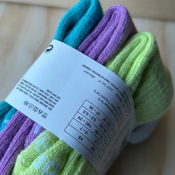 New Nike Dri-FIT 6 Pair Youth Cushioned Socks - Blue and Gray youth 10c-3Y Pack - Picture 4 of 10